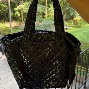 MZ Wallace Shiny Black Quilted Tote